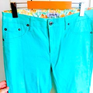 Turquoise jeans